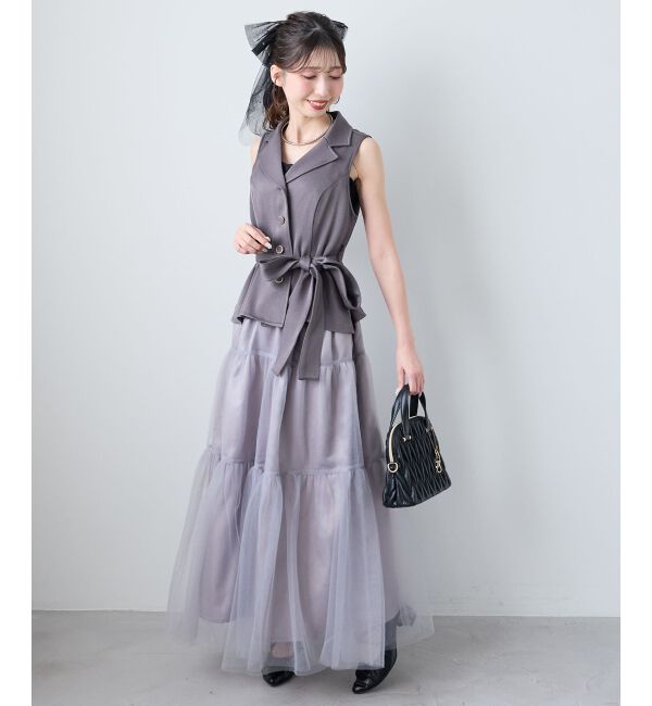  「ジレドッキングチュールワンピース」|ワンピース|