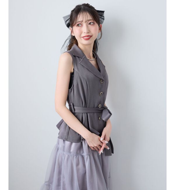  「ジレドッキングチュールワンピース」|ワンピース|