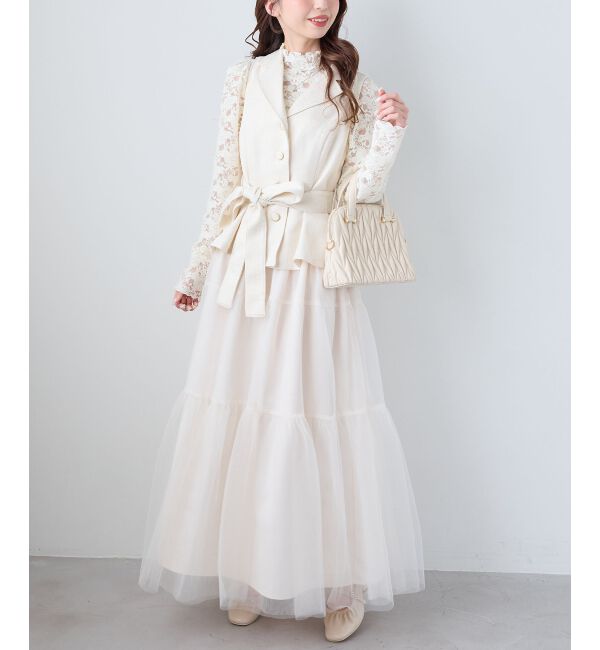  「ジレドッキングチュールワンピース」|ワンピース|