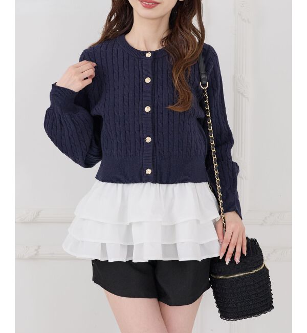  「カップ付き裾ペプラムキャミソール」|キャミソール|アイボリー