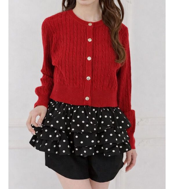  「カップ付き裾ペプラムキャミソール」|キャミソール|