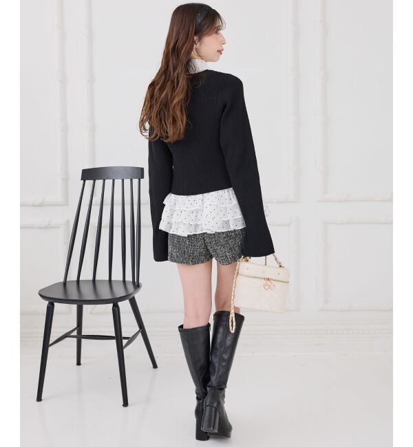  「カップ付き裾ペプラムキャミソール」|キャミソール|