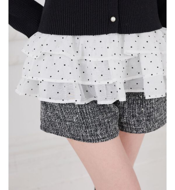  「カップ付き裾ペプラムキャミソール」|キャミソール|