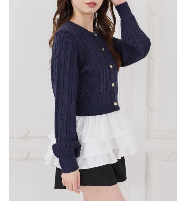  「カップ付き裾ペプラムキャミソール」|キャミソール|