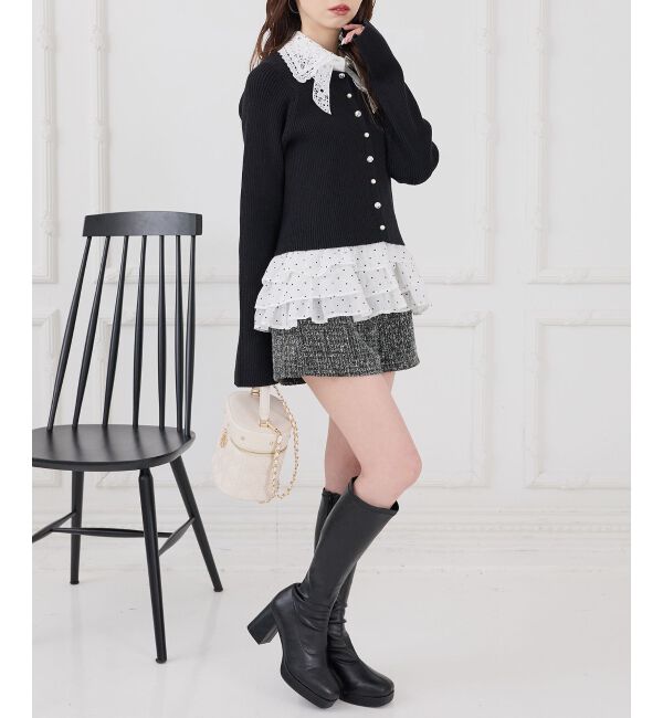  「カップ付き裾ペプラムキャミソール」|キャミソール|