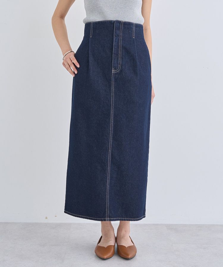 earth music&ecology「ナローデニムスカート」|タイト|
