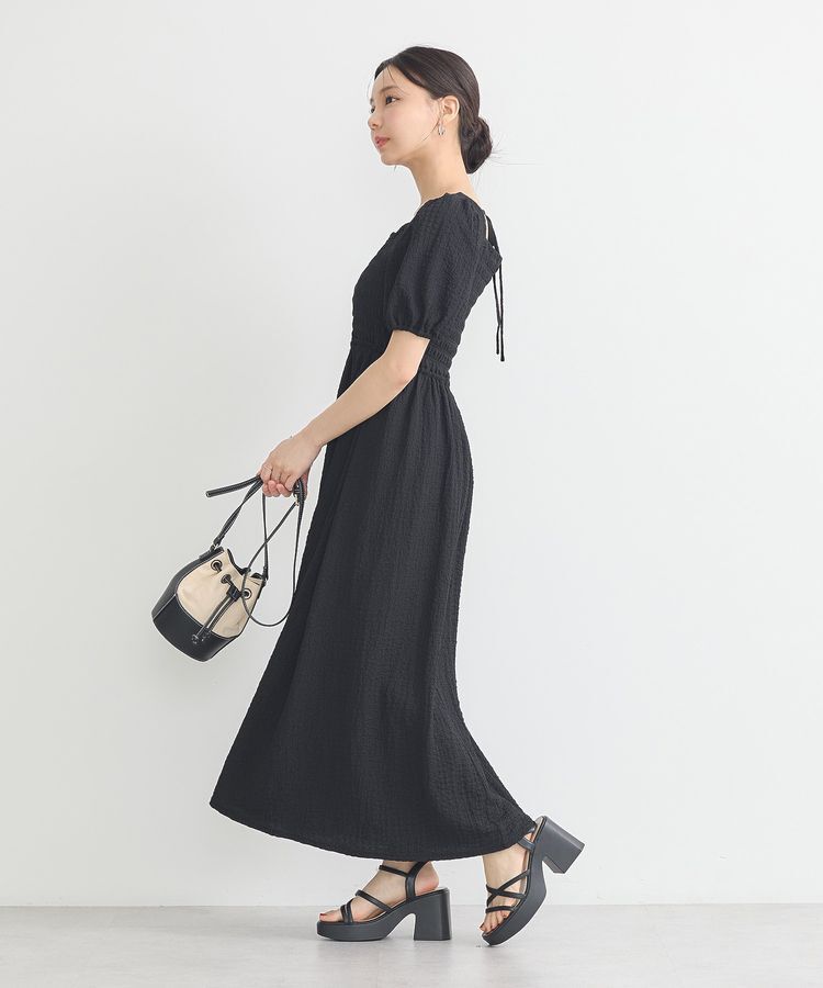 earth music&ecology「バックリボンシャーリングワンピース」|ワンピース|