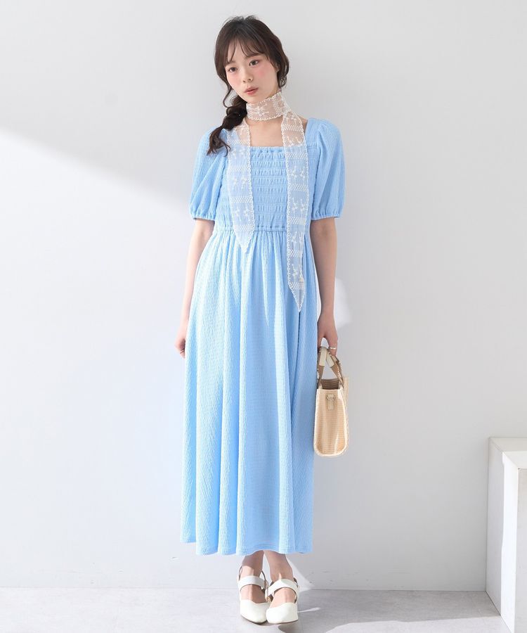 earth music&ecology「バックリボンシャーリングワンピース」|ワンピース|