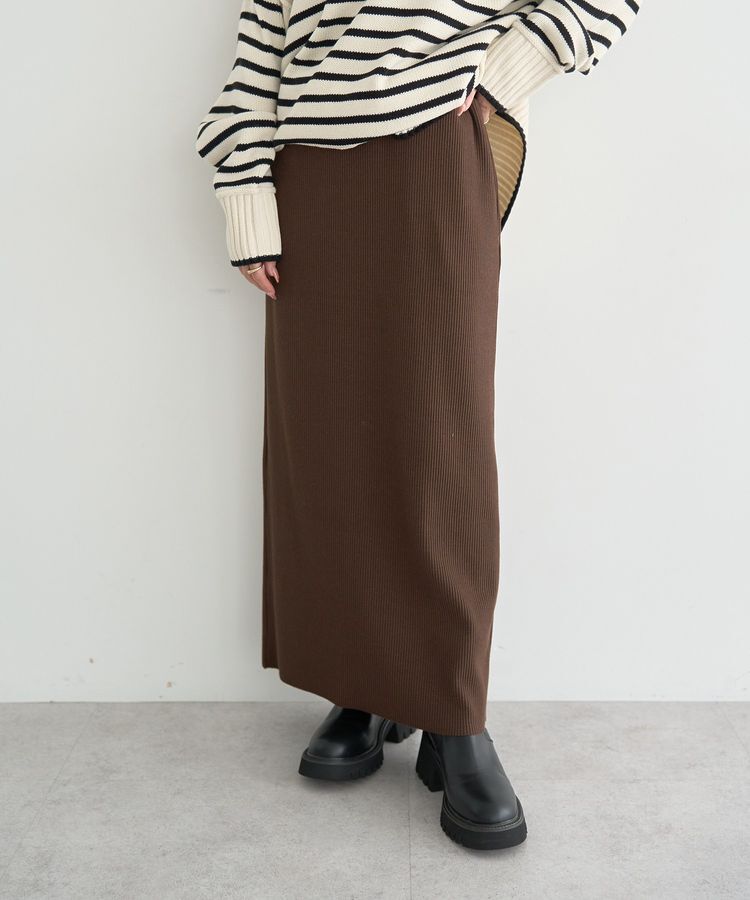 earth music&ecology「セルフカットテレコナロースカート」|タイト|