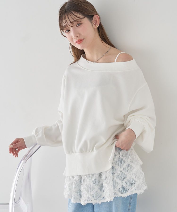 earth music&ecology「裾スリット裏毛プルオーバー」|スウェット・ジャージ|