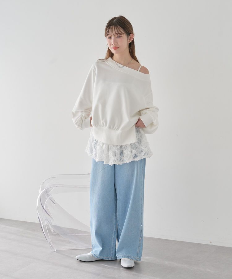 earth music&ecology「裾スリット裏毛プルオーバー」|スウェット・ジャージ|