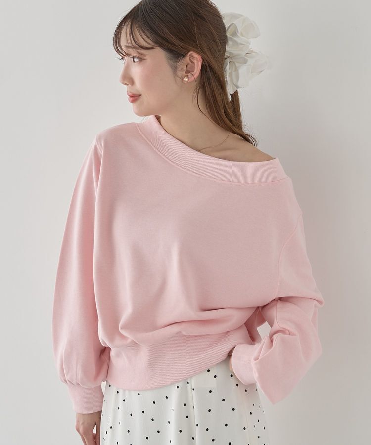earth music&ecology「裾スリット裏毛プルオーバー」|スウェット・ジャージ|Pink
