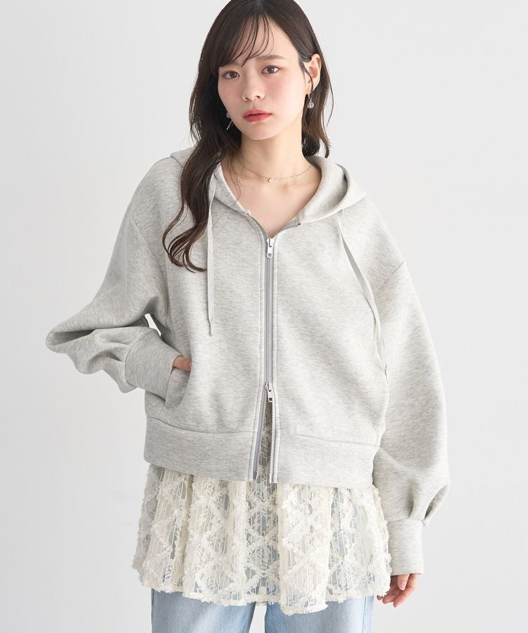 earth music&ecology「エアもちフーディブルゾン」|スウェット・ジャージ|