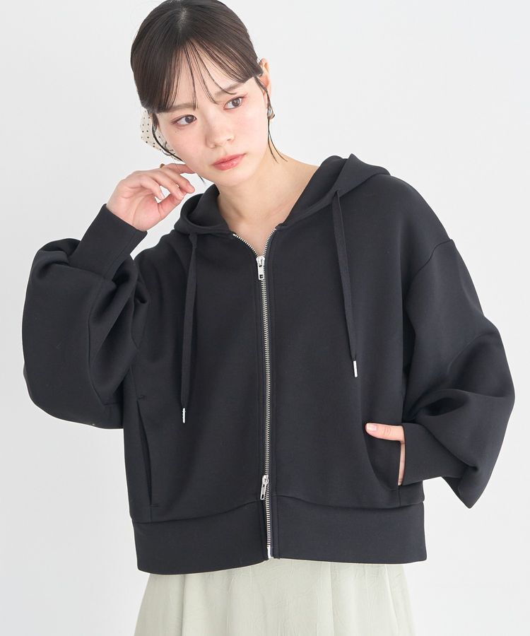 earth music&ecology「エアもちフーディブルゾン」|スウェット・ジャージ|Black