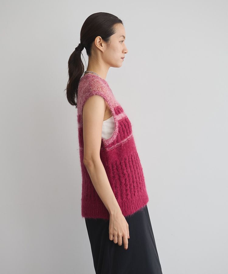 GARAGE OF GOOD CLOTHING「モヘア混ケーブル切り替えノースリーブプルオーバー」|ニット・セーター|