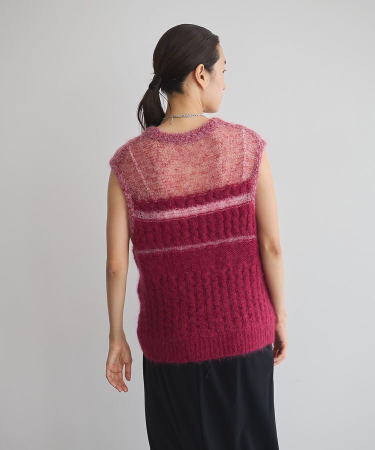 GARAGE OF GOOD CLOTHING「モヘア混ケーブル切り替えノースリーブプルオーバー」|ニット・セーター|