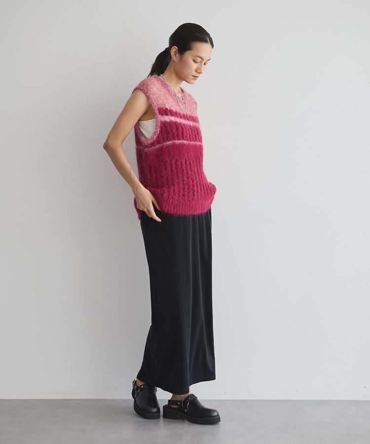 GARAGE OF GOOD CLOTHING「モヘア混ケーブル切り替えノースリーブプルオーバー」|ニット・セーター|