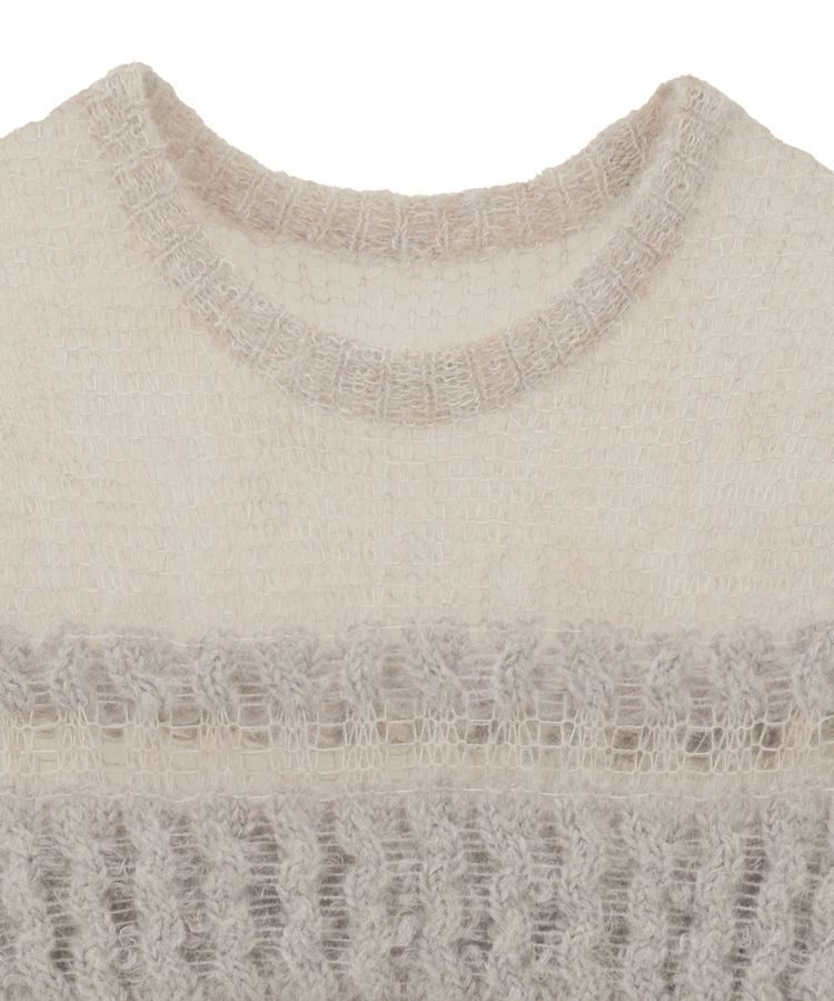 GARAGE OF GOOD CLOTHING「モヘア混ケーブル切り替えノースリーブプルオーバー」|ニット・セーター|