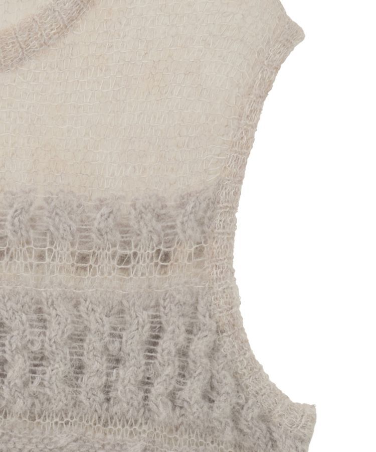 GARAGE OF GOOD CLOTHING「モヘア混ケーブル切り替えノースリーブプルオーバー」|ニット・セーター|