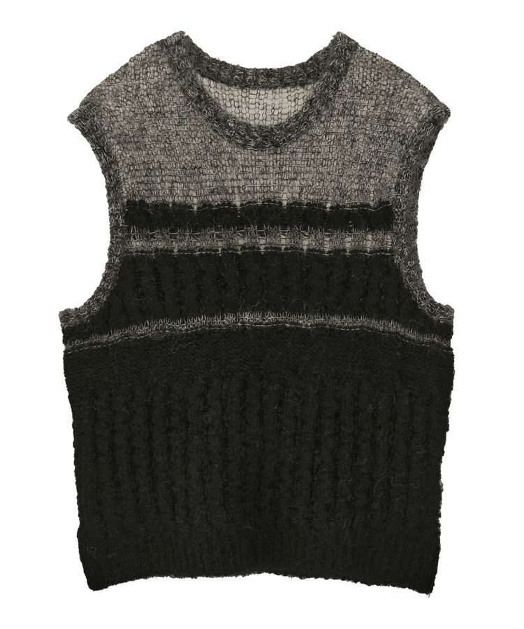 GARAGE OF GOOD CLOTHING「モヘア混ケーブル切り替えノースリーブプルオーバー」|ニット・セーター|