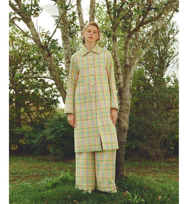 LOULOU WILLOUGHBY「【LOULOU WILLOUGHBY】NEONツイードロングコート」|その他|ピンク