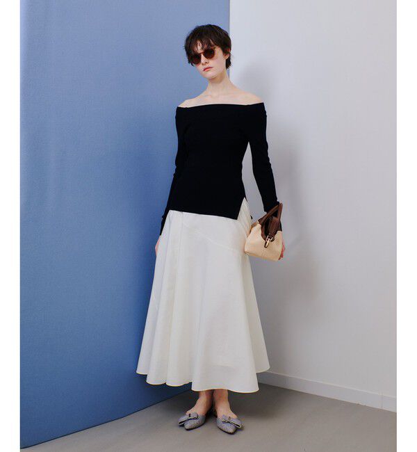 allureville「オーガンジー切替フレアスカート」|スカート|