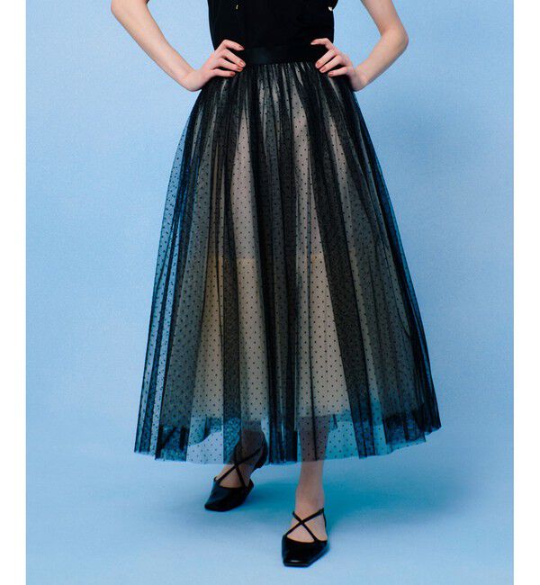 LOULOU WILLOUGHBY「【LOULOU WILLOUGHBY】ドットチュールスカート」|スカート|