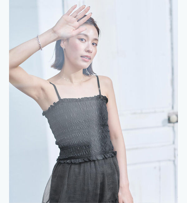 ur's「【小西翼さんコラボアイテム】2wayシャーリングビキニ/水着」|ビキニ|ブラック