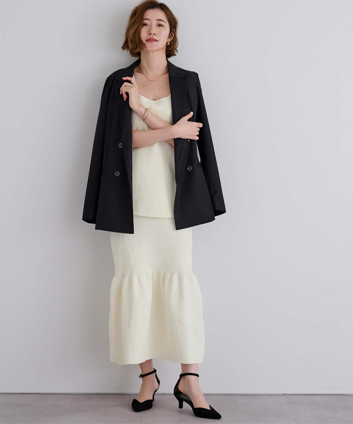 ur's「スポンディッシュティアードニットスカート」|スカート|