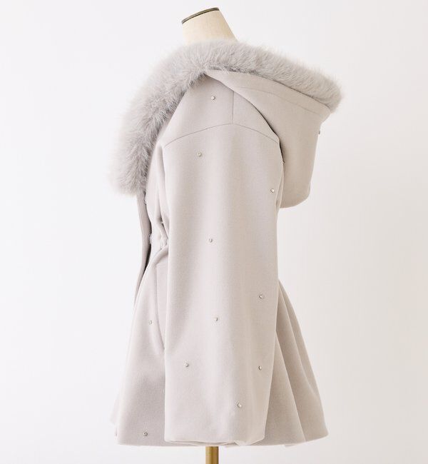 フードフェイクファービジューミドルコート｜ルミネのファッション通販