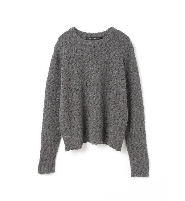 mizuiro ind「mizuiro ind スラブヤーンクルーネックプルオーバー」|ニット・セーター|グレー