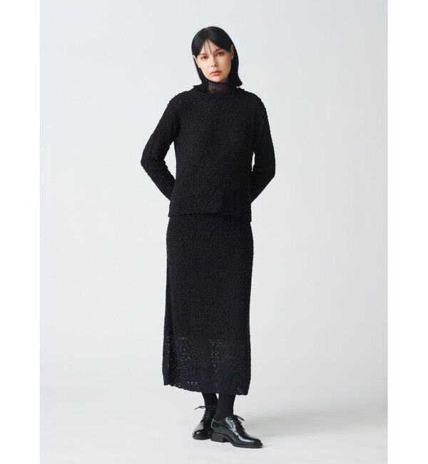 mizuiro ind「mizuiro ind スラブヤーンクルーネックプルオーバー」|ニット・セーター|