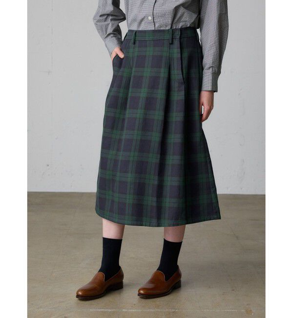 MidiUmi「MidiUmi チェックタックスカート」|スカート|