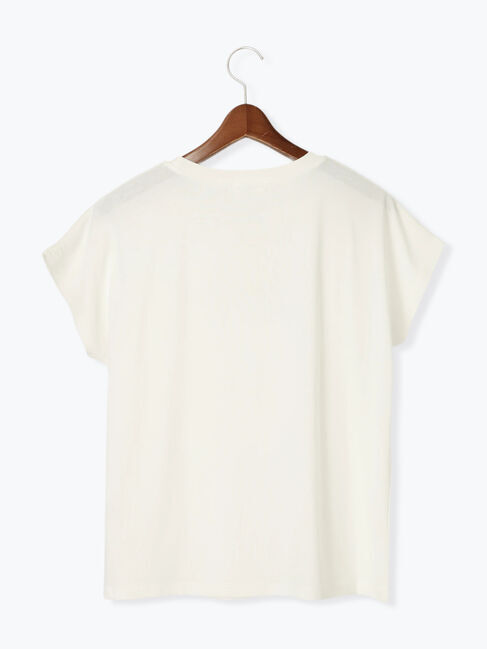 Te chichi TERRASSE「【接触冷感】パールロゴフレンチ袖Tシャツ」|Tシャツ・カットソー|