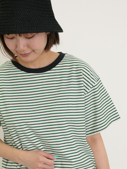 Samansa Mos2「カス残しマルチボーダーTシャツ」|Tシャツ・カットソー|