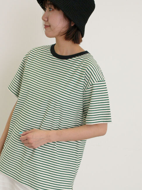 Samansa Mos2「カス残しマルチボーダーTシャツ」|Tシャツ・カットソー|