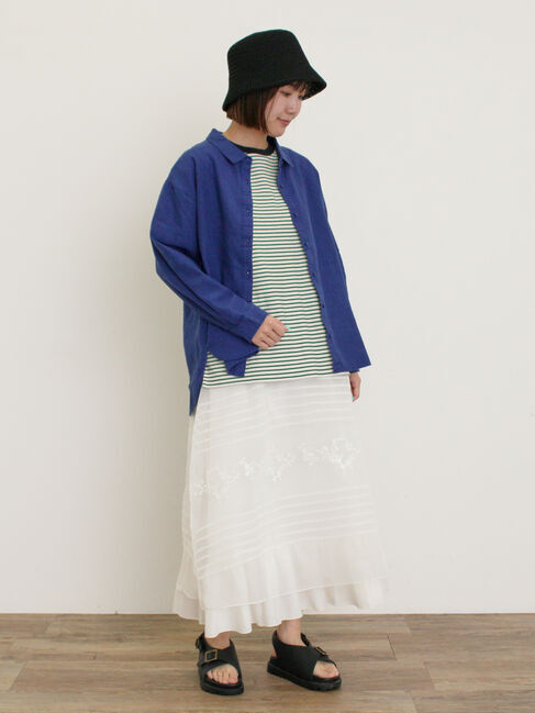 Samansa Mos2「カス残しマルチボーダーTシャツ」|Tシャツ・カットソー|