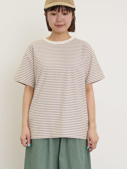 Samansa Mos2「カス残しマルチボーダーTシャツ」|Tシャツ・カットソー|