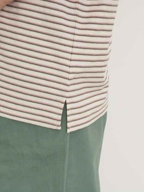 Samansa Mos2「カス残しマルチボーダーTシャツ」|Tシャツ・カットソー|