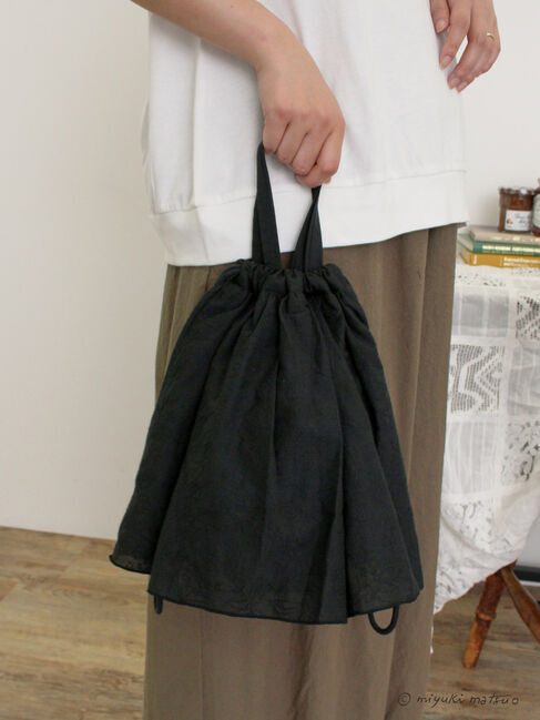 Samansa Mos2「【miyuki matsuo&times;Samansa Mos2】刺繍バッグ」|その他|ブラック