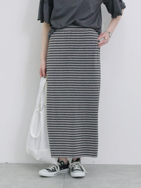 Samansa Mos2 blue「ラメナロースカート」|スカート|