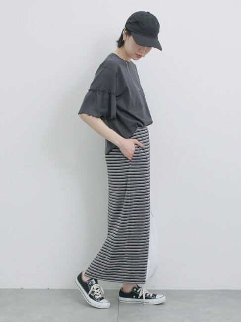 Samansa Mos2 blue「ラメナロースカート」|スカート|