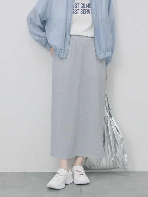 Samansa Mos2 blue「ラメナロースカート」|スカート|