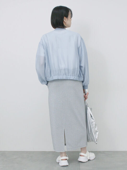 Samansa Mos2 blue「ラメナロースカート」|スカート|