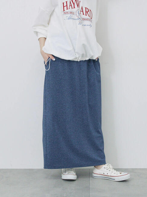 Samansa Mos2 blue「ラメナロースカート」|スカート|