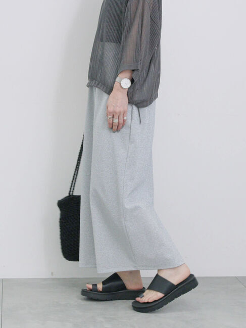 Samansa Mos2 blue「ラメナロースカート」|スカート|