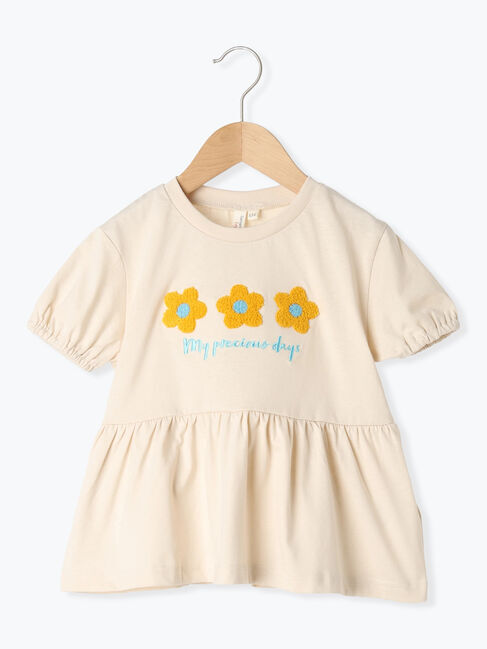 Samansa Mos2 Lagom「【吸水速乾】お花さがら刺繍Tシャツ」|Tシャツ・カットソー|キナリ