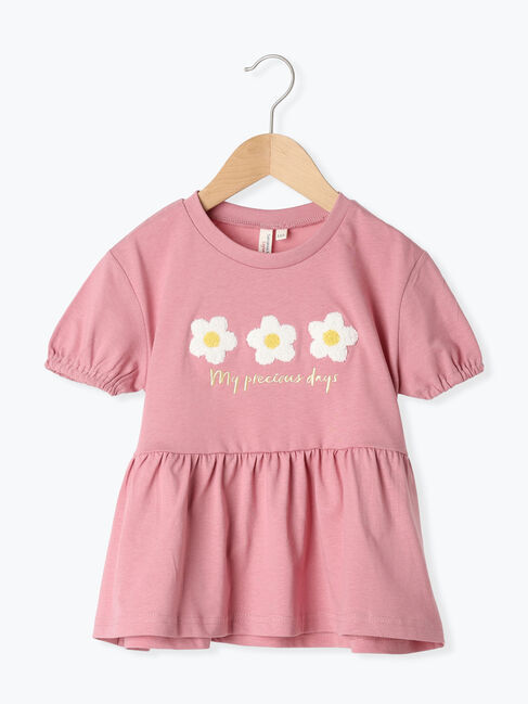 Samansa Mos2 Lagom「【吸水速乾】お花さがら刺繍Tシャツ」|Tシャツ・カットソー|