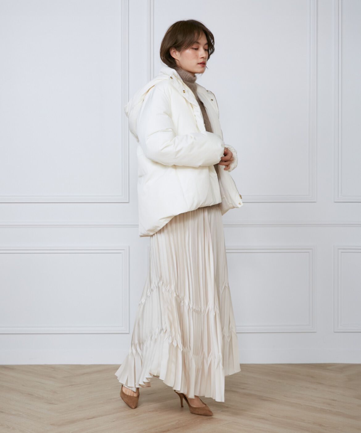 INED「《大きいサイズ》ショートダウン2WAYコート《Re:DOWN》」|ダウン|