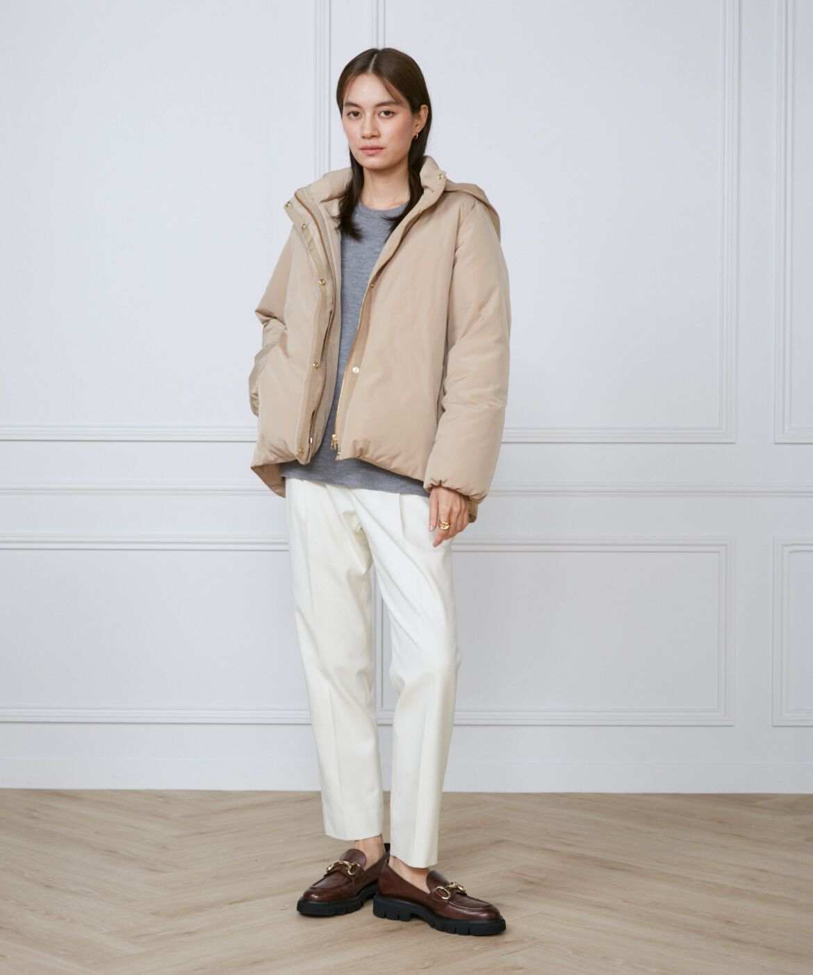 INED「《大きいサイズ》ショートダウン2WAYコート《Re:DOWN》」|ダウン|